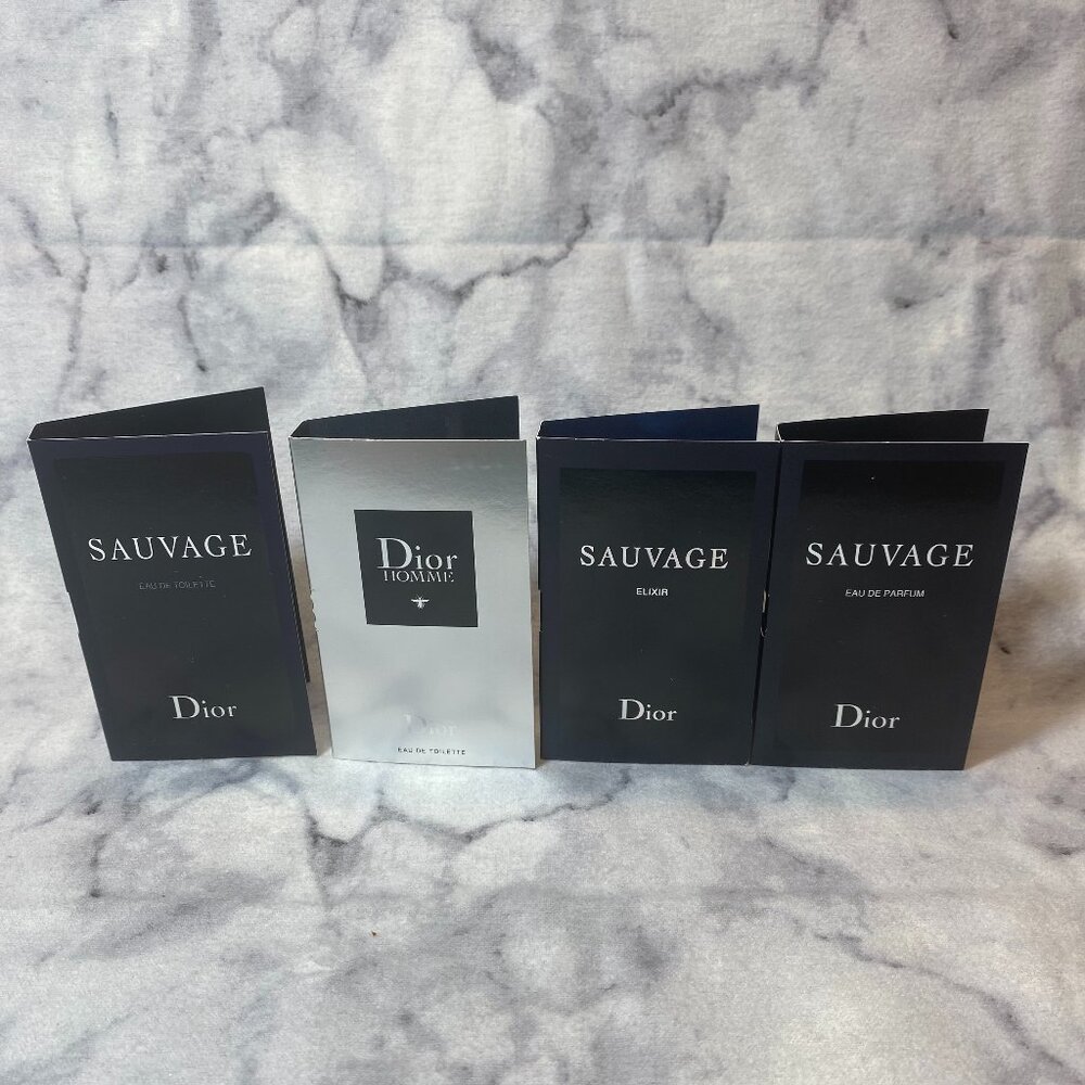 Lot of 4 Dior Men Set,Sauvage EDT EDP Elixir Homme EDT-4x1.2ml,0.04oz-4pc-NEW - Picture 2 of 16